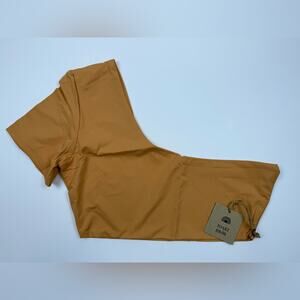 NWT Free People x Toast Signature One Shoulder Crop Bikini Top Sandstone Tan Med